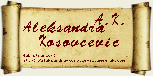 Aleksandra Kosovčević vizit kartica